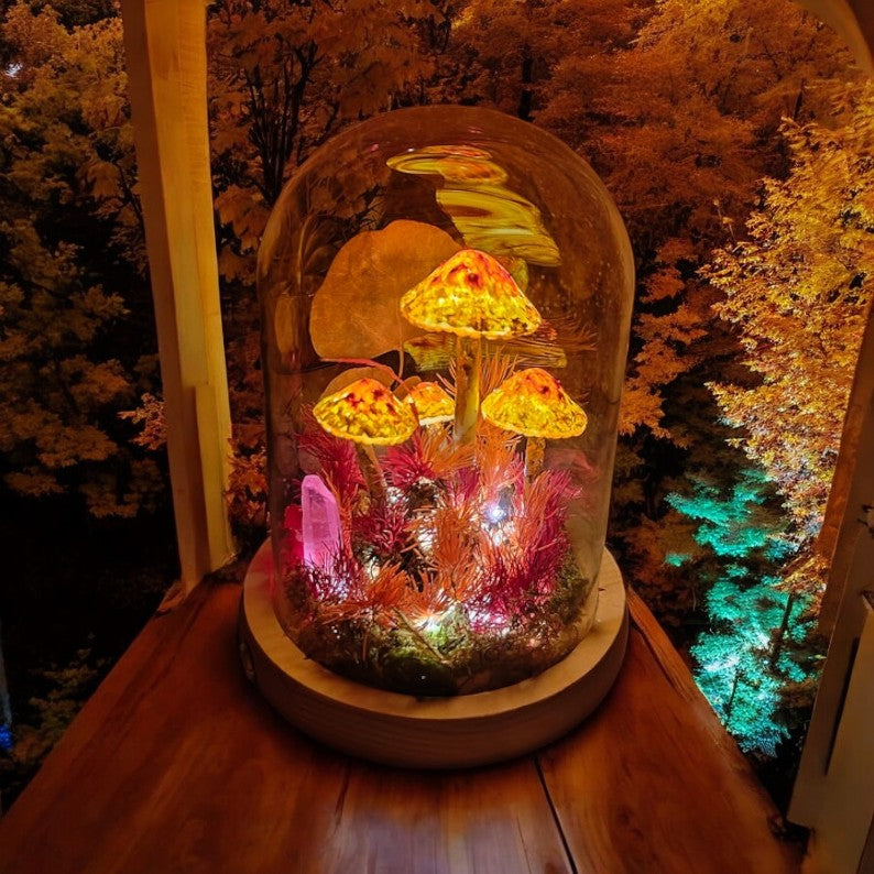 Christmas LED Mushroom Lamp For Gift – Handmade Night Light Décor