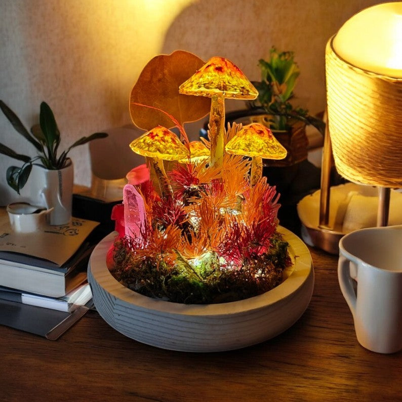 Christmas LED Mushroom Lamp For Gift – Handmade Night Light Décor