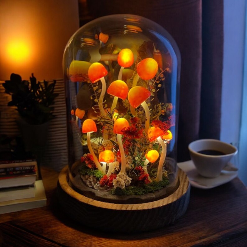 Christmas LED Mushroom Lamp For Gift – Handmade Night Light Décor