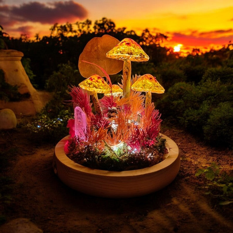 Christmas LED Mushroom Lamp For Gift – Handmade Night Light Décor