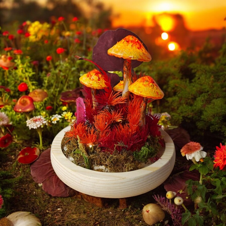 Christmas LED Mushroom Lamp For Gift – Handmade Night Light Décor