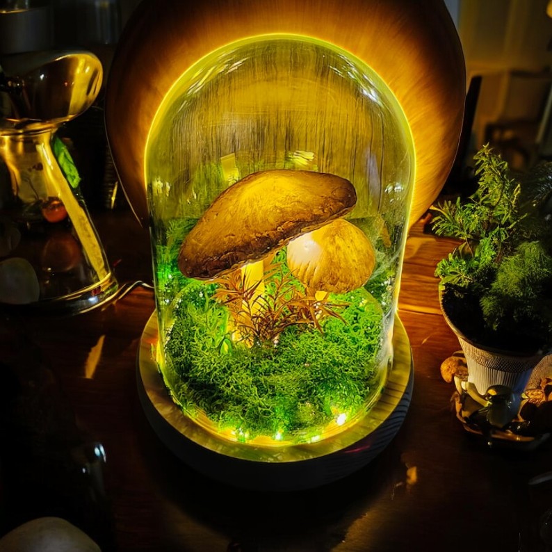 Christmas LED Mushroom Lamp For Gift – Handmade Night Light Décor