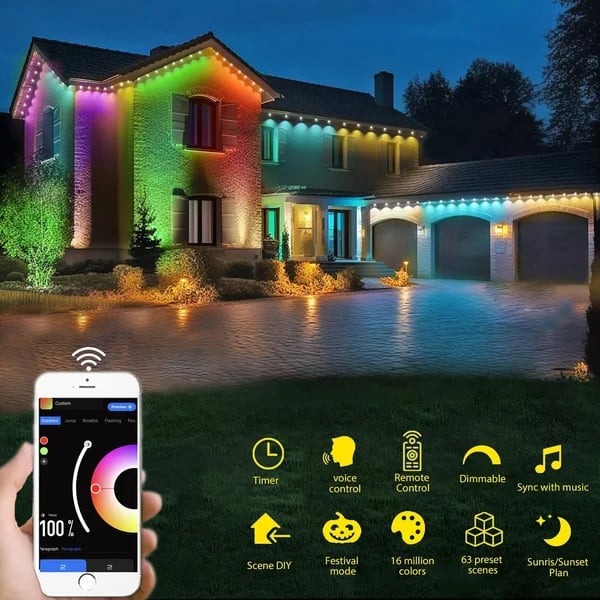 Rainbow LED Outdoor Lights – Customizable, Durable, and Weatherproof