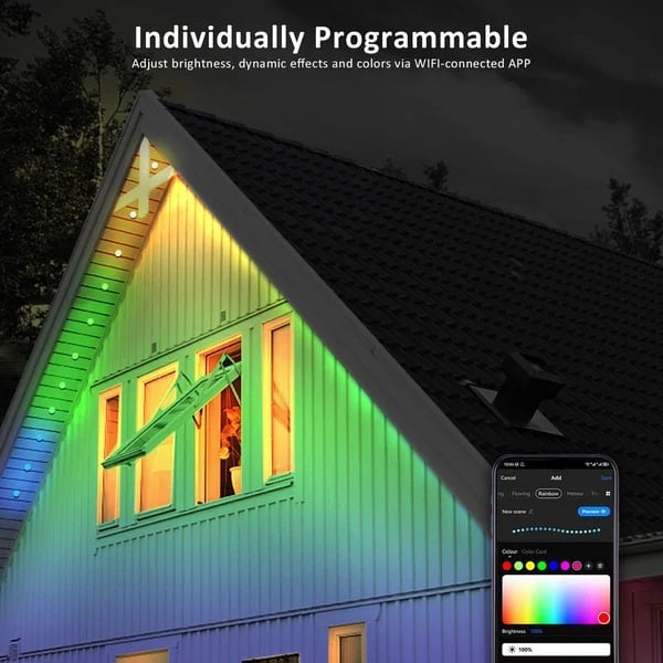 Rainbow LED Outdoor Lights – Customizable, Durable, and Weatherproof